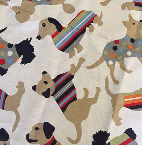 Photo of dog print canvas fabric
